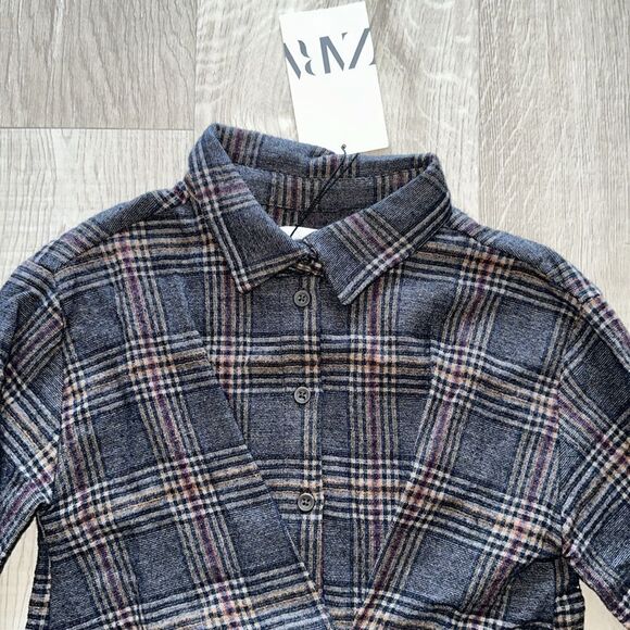 ZARA Kids | Gray | DOUBLE BREASTED PLAID DRESS - Picture 6 of 6